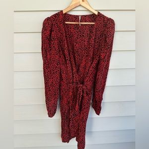 || Free People || Long Sleeve Floral Wrap Dress